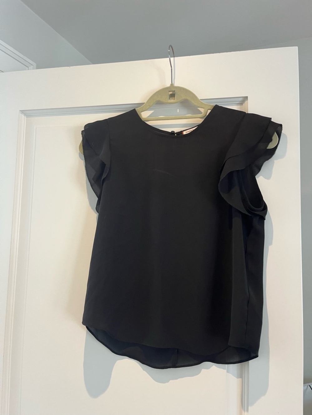 Sunday Best Black Ruffle Sleeve Blouse